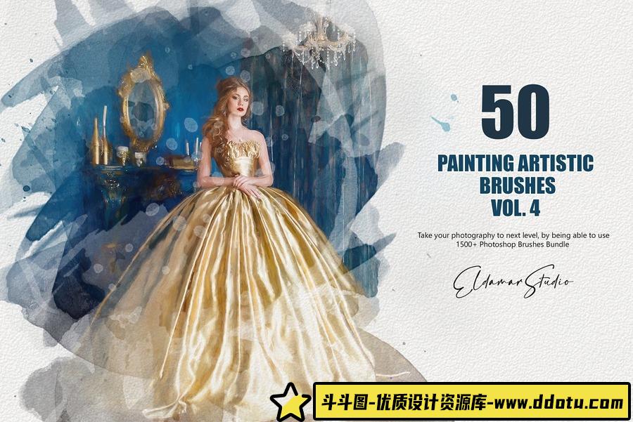 50种CG绘画艺术PS画笔 50 Painting Artistic Brushes – Vol. 4-斗斗图