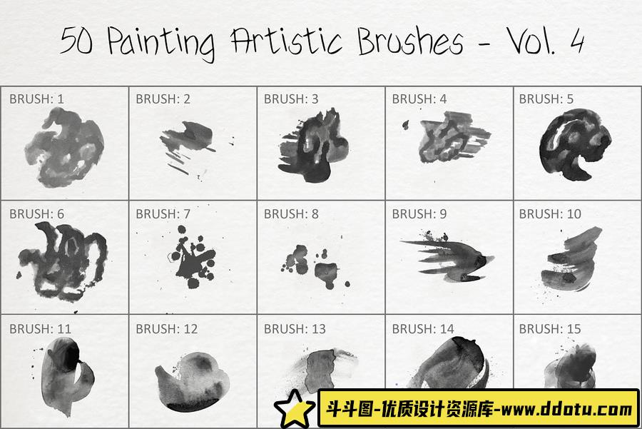 50种CG绘画艺术PS画笔 50 Painting Artistic Brushes – Vol. 4