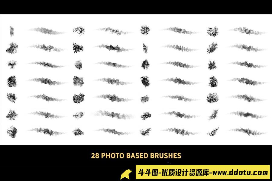200多种龙的PS笔刷及60种爬行动物皮肤纹理无缝图案合集