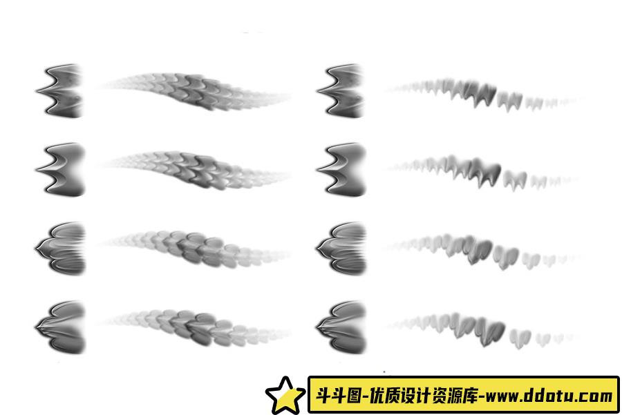 200多种龙的PS笔刷及60种爬行动物皮肤纹理无缝图案合集