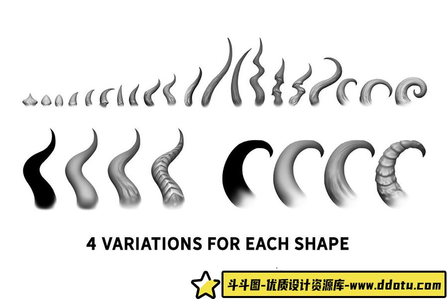 200多种龙的PS笔刷及60种爬行动物皮肤纹理无缝图案合集