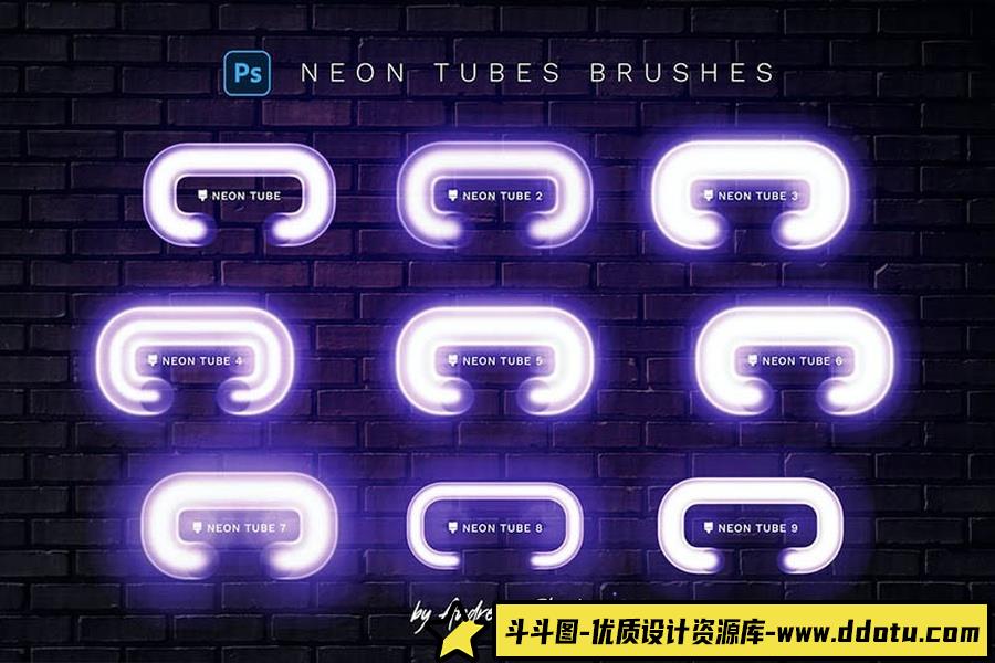 发光的霓虹灯Photoshop笔刷