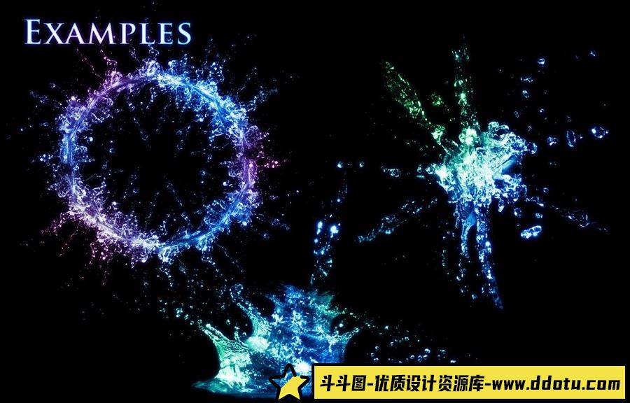 38支水花涟漪飞溅PS笔刷及PS样式