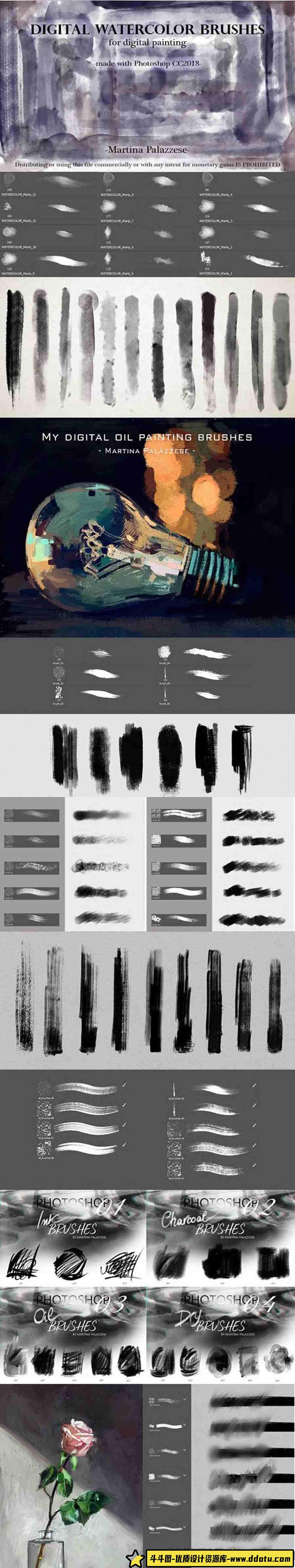 10多套用于Photoshop的专业CG绘图PS笔刷