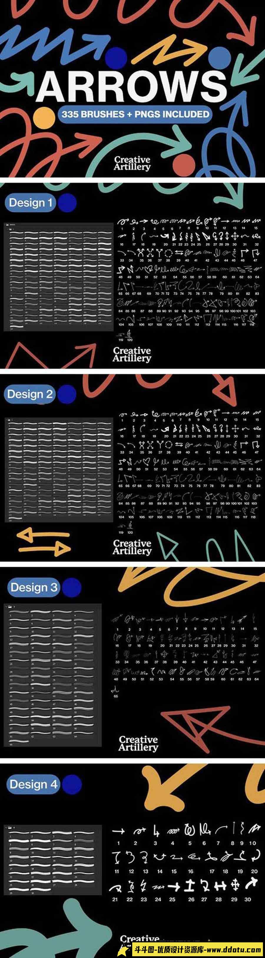330多种箭头PS笔刷，适用于 Photoshop +PNG