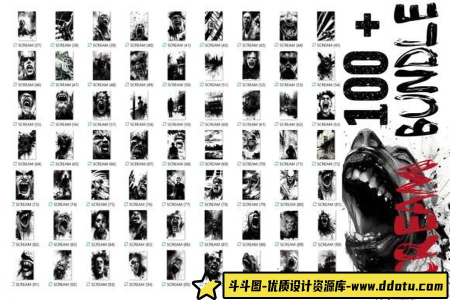 墨水飞溅笔刷和油漆飞溅图片素材视觉效果包套装