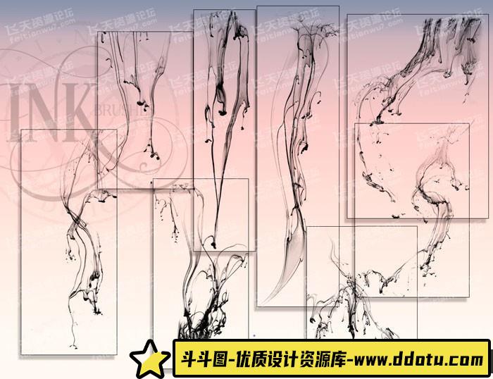 [水墨水彩笔刷][插件发布]Ron’s 高清水墨烟雾缠绕笔刷 Ron’s Ink