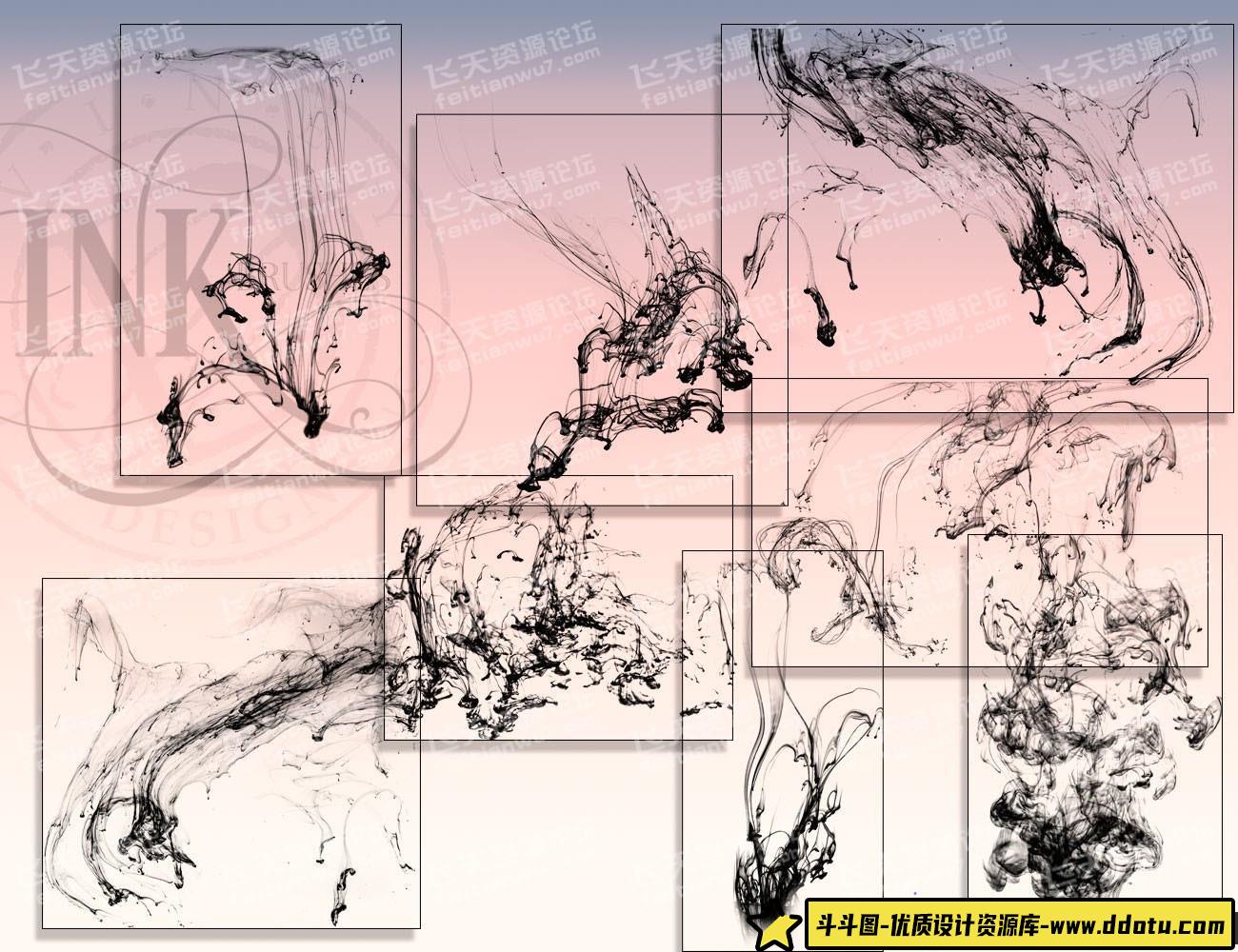 [水墨水彩笔刷][插件发布]Ron’s 高清水墨烟雾缠绕笔刷 Ron’s Ink