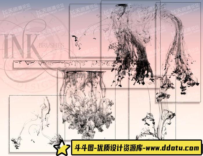 [水墨水彩笔刷][插件发布]Ron’s 高清水墨烟雾缠绕笔刷 Ron’s Ink