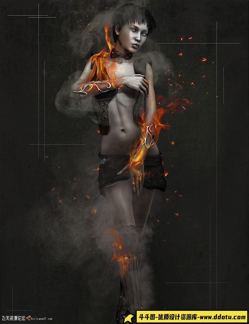 [火焰烟雾笔刷][插件发布]Rons蒸汽烟雾PS笔刷雾化氛围情绪人像创意绘画特效合PS笔刷