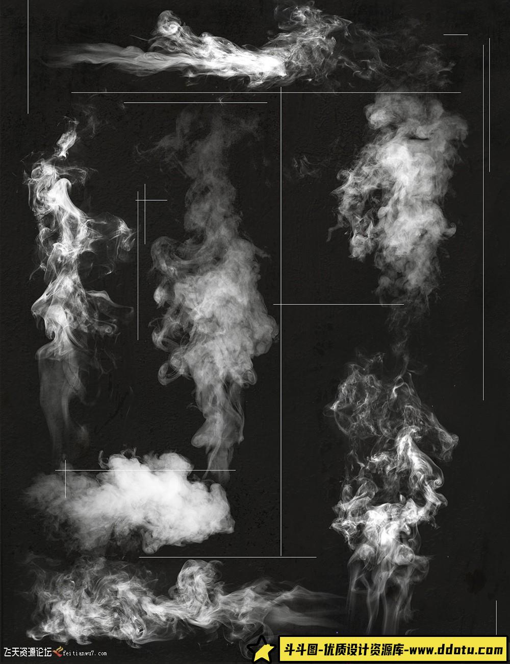 [火焰烟雾笔刷][插件发布]Rons蒸汽烟雾PS笔刷雾化氛围情绪人像创意绘画特效合PS笔刷