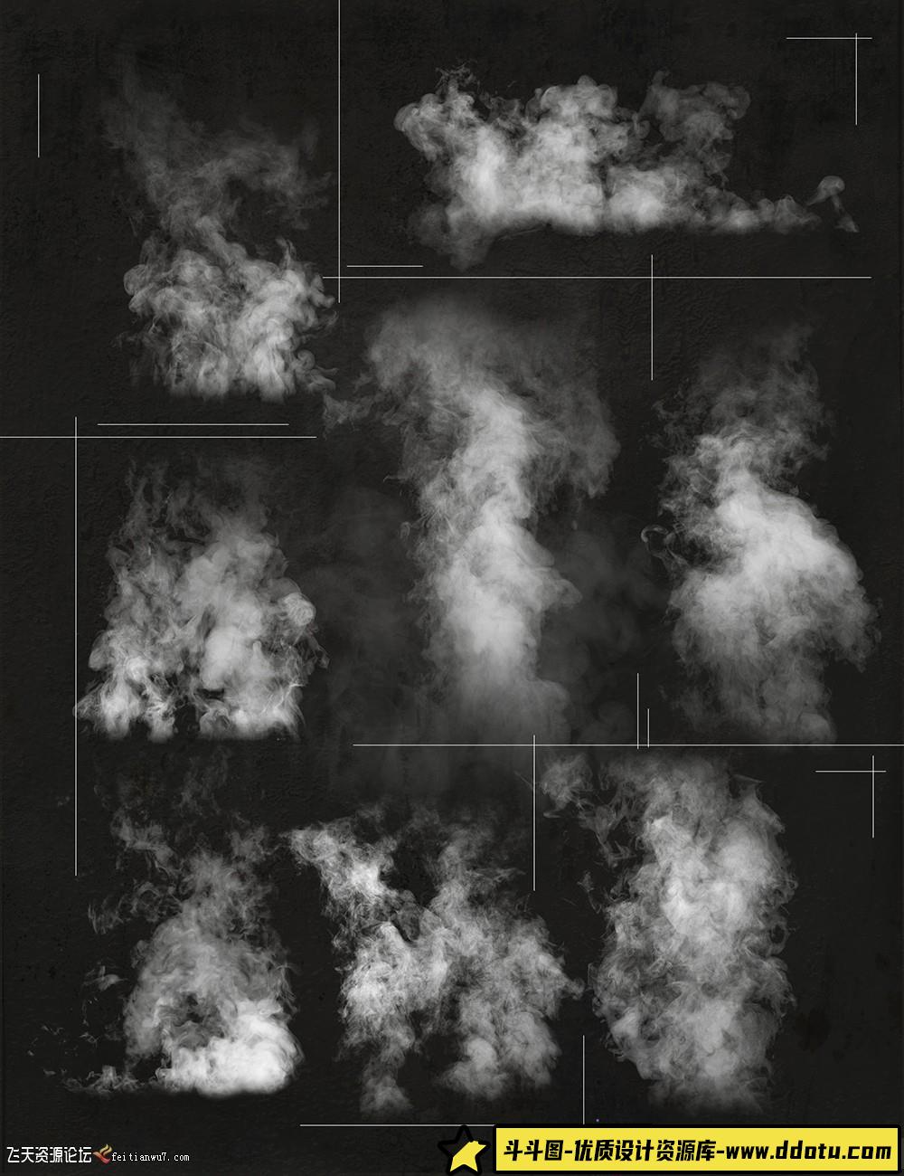 [火焰烟雾笔刷][插件发布]Rons蒸汽烟雾PS笔刷雾化氛围情绪人像创意绘画特效合PS笔刷