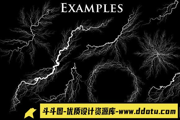 [炫光光效笔刷][插件发布]102组高清闪电电流光效笔刷 102 Lightning Electricity Brushes