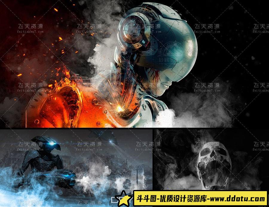 [火焰烟雾笔刷][插件发布]Rons 干冰浓烈烟雾Photoshop笔刷 Ron’s Dry Ice