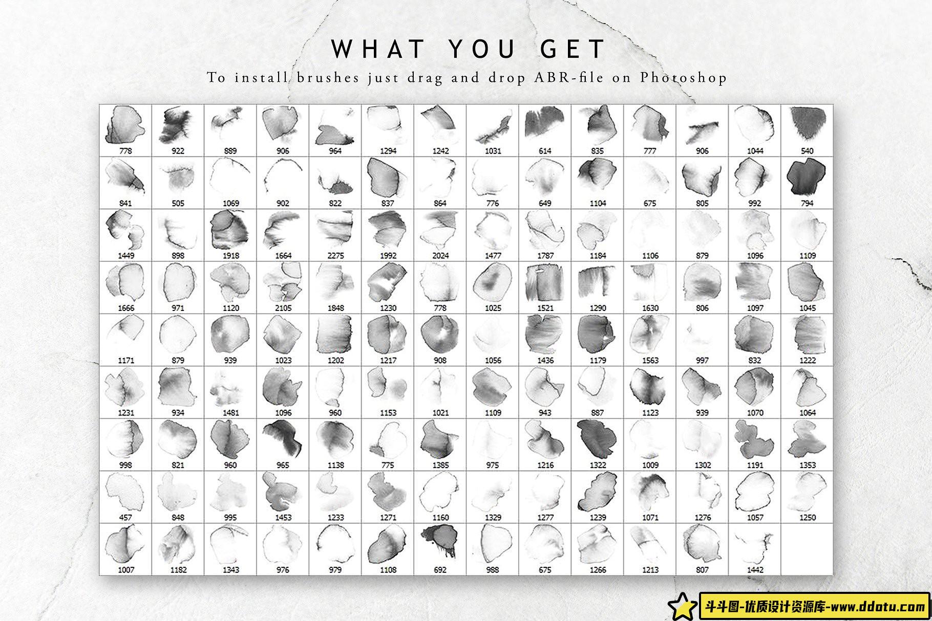 [炫光光效笔刷][插件发布]125组水彩PS笔刷  Watercolor memories – 125 PS brushes