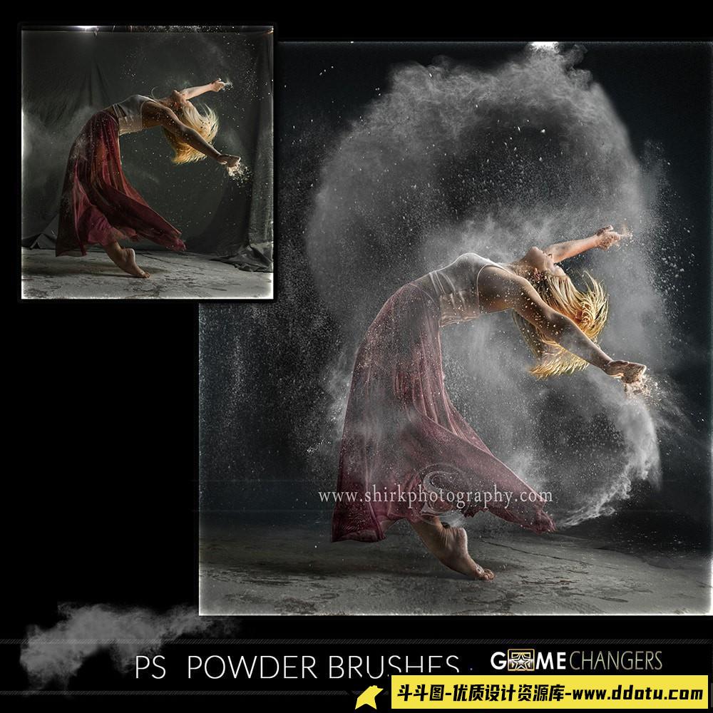 [特效创意笔刷][插件发布]粉末爆炸特效笔刷包+视频教程 Powder Photoshop Brush