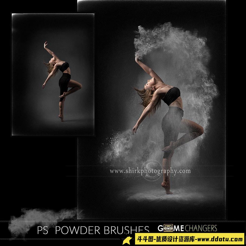 [特效创意笔刷][插件发布]粉末爆炸特效笔刷包+视频教程 Powder Photoshop Brush