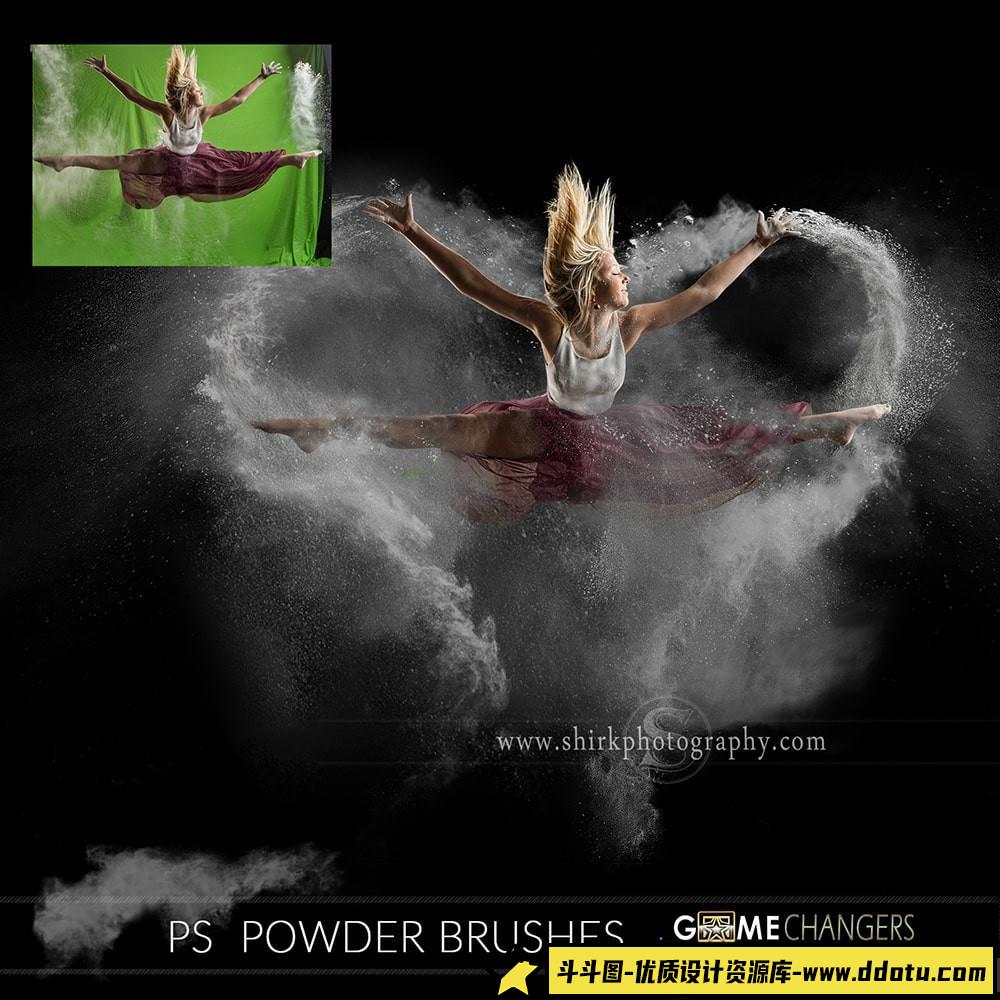 [特效创意笔刷][插件发布]粉末爆炸特效笔刷包+视频教程 Powder Photoshop Brush