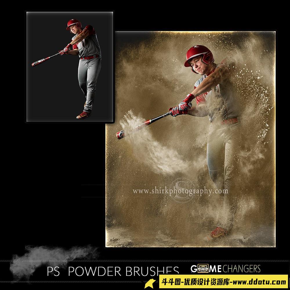 [特效创意笔刷][插件发布]粉末爆炸特效笔刷包+视频教程 Powder Photoshop Brush