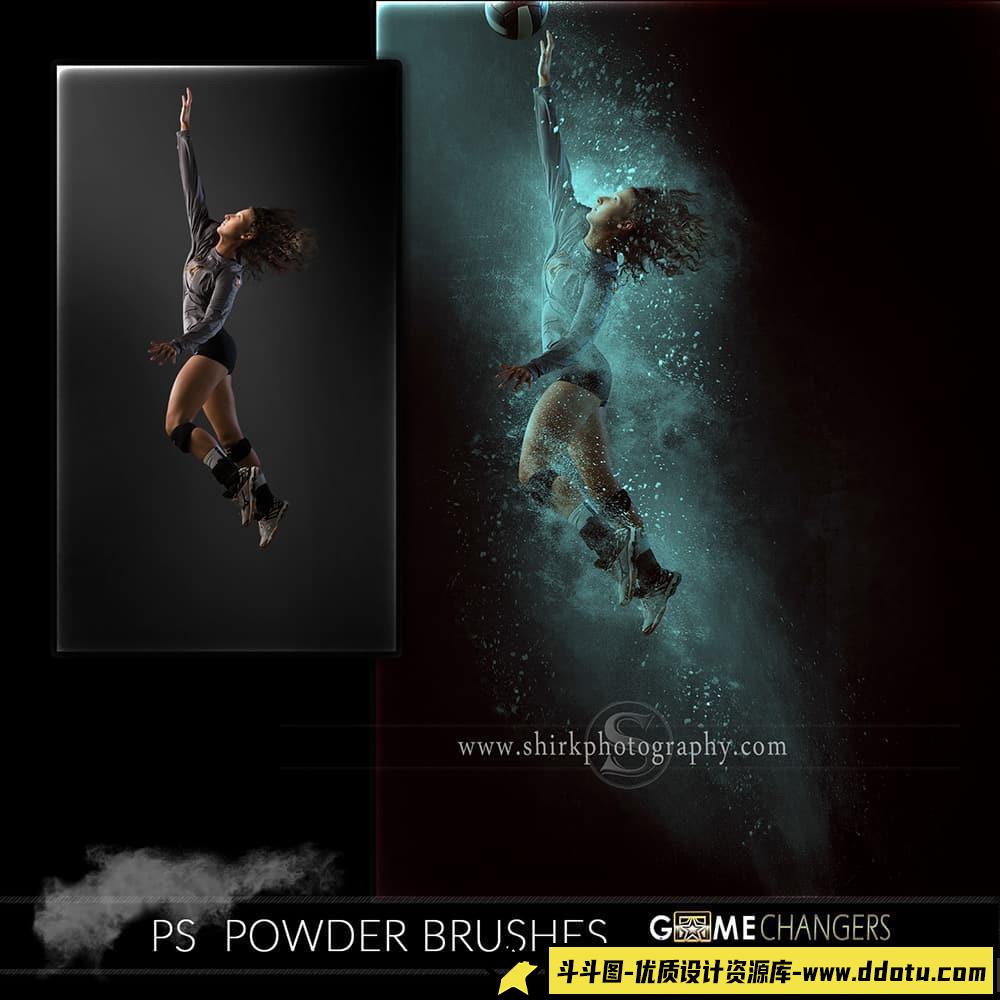 [特效创意笔刷][插件发布]粉末爆炸特效笔刷包+视频教程 Powder Photoshop Brush