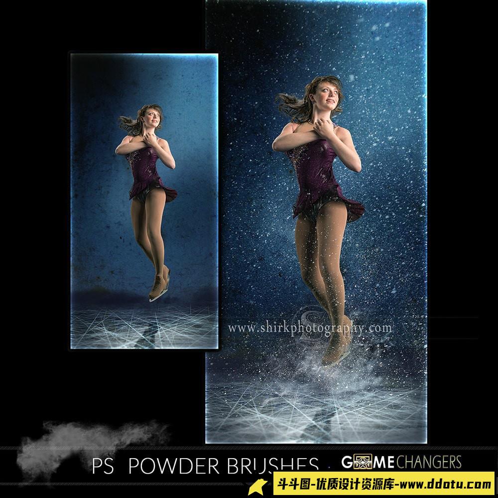 [特效创意笔刷][插件发布]粉末爆炸特效笔刷包+视频教程 Powder Photoshop Brush