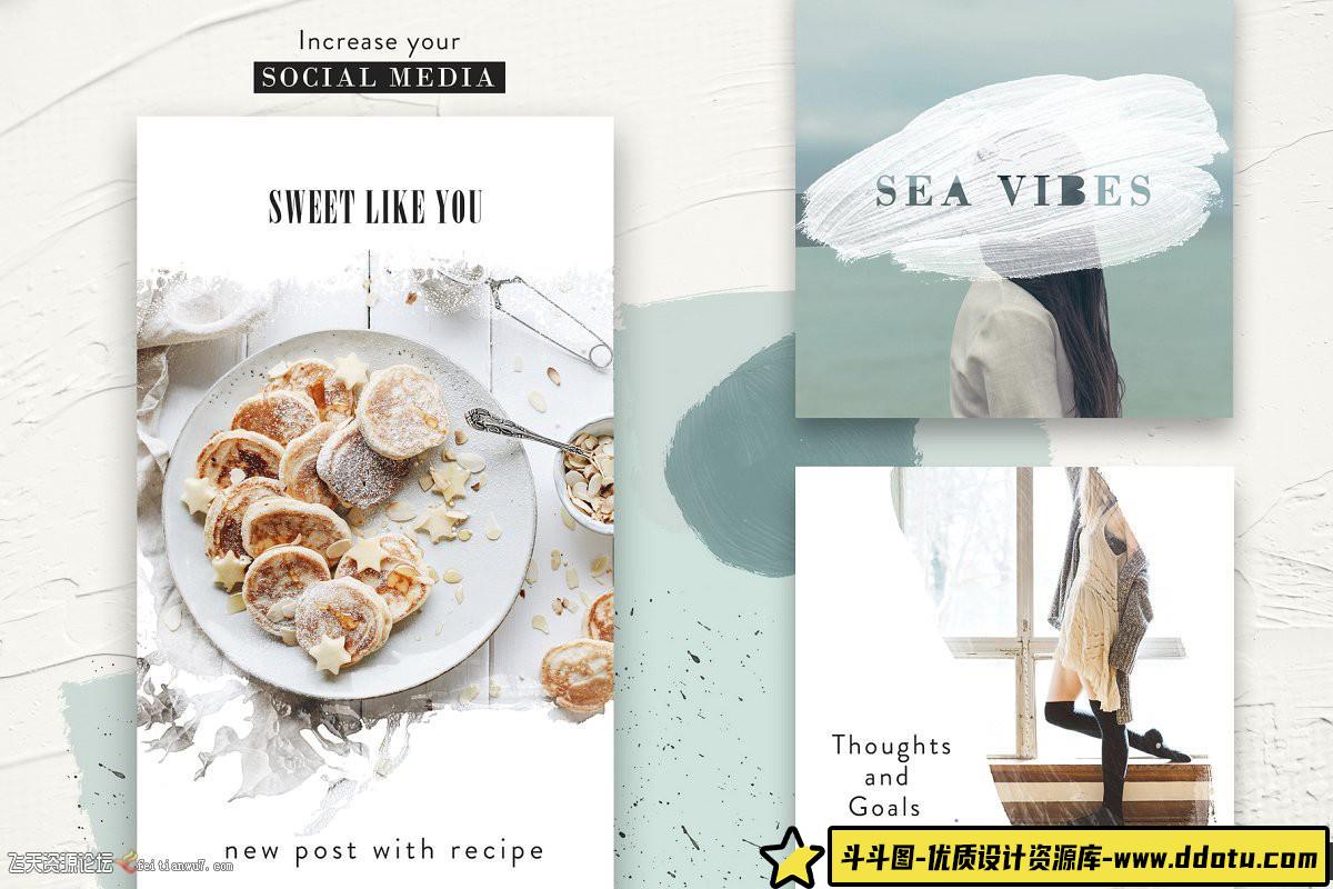 [水墨水彩笔刷][插件发布]亚克力涂抹ps笔刷 Abstract Acrylic Smears – PS Brushes