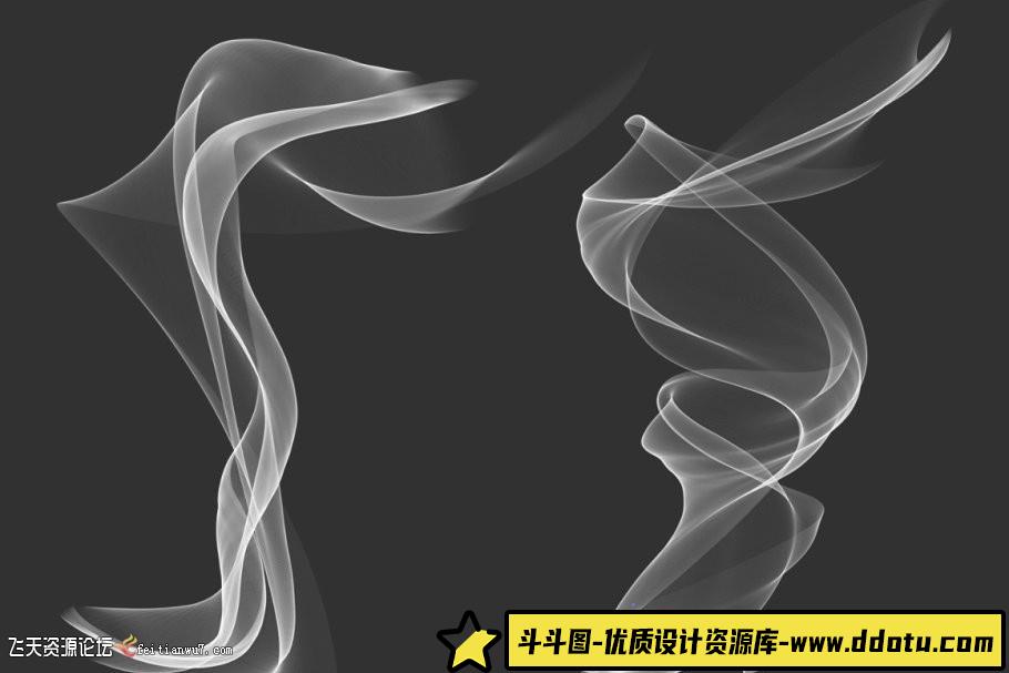 [火焰烟雾笔刷][插件发布]真实烟雾丝线缠绕ps笔刷下载Smoke Photoshop Brushes