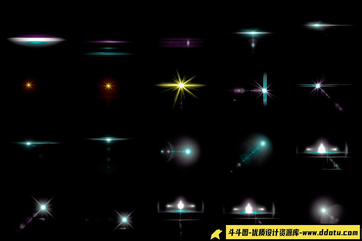 [炫光光效笔刷][插件发布]100种镜头光晕光效Photoshop笔刷 100 Lens Effect Brushes for PS Vol 1