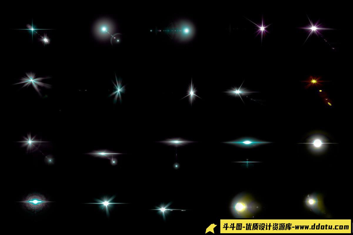 [炫光光效笔刷][插件发布]100种镜头光晕光效Photoshop笔刷 100 Lens Effect Brushes for PS Vol 1