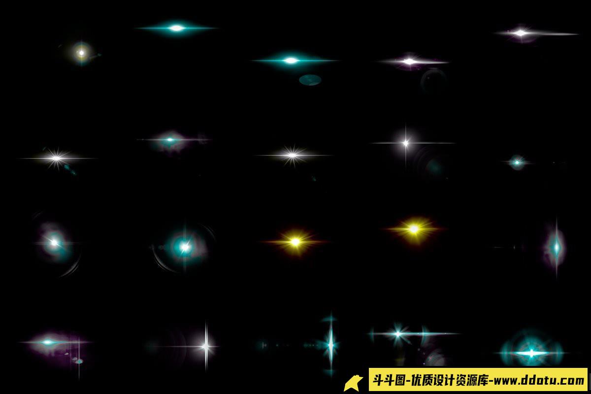 [炫光光效笔刷][插件发布]100种镜头光晕光效Photoshop笔刷 100 Lens Effect Brushes for PS Vol 1