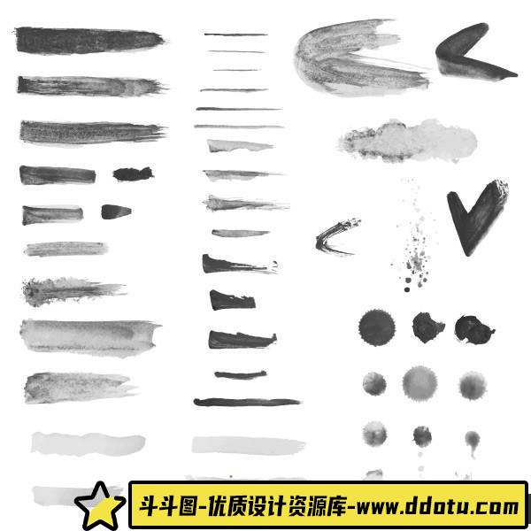 [笔刷打包下载][插件发布]百款毛笔笔触笔刷矢量素材