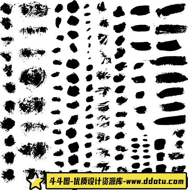 [笔刷打包下载][插件发布]百款毛笔笔触笔刷矢量素材