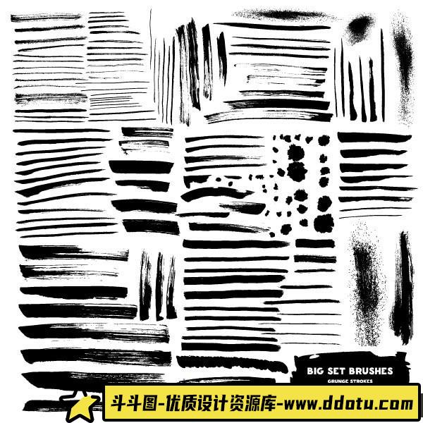 [笔刷打包下载][插件发布]百款毛笔笔触笔刷矢量素材