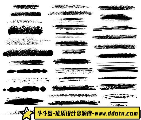 [笔刷打包下载][插件发布]百款毛笔笔触笔刷矢量素材