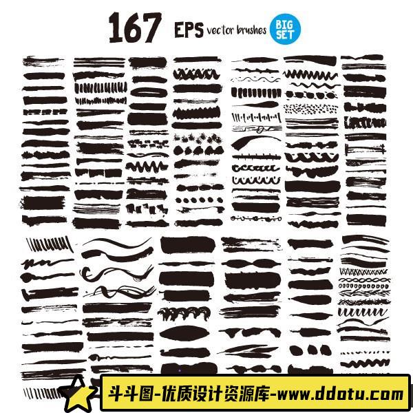 [笔刷打包下载][插件发布]百款毛笔笔触笔刷矢量素材