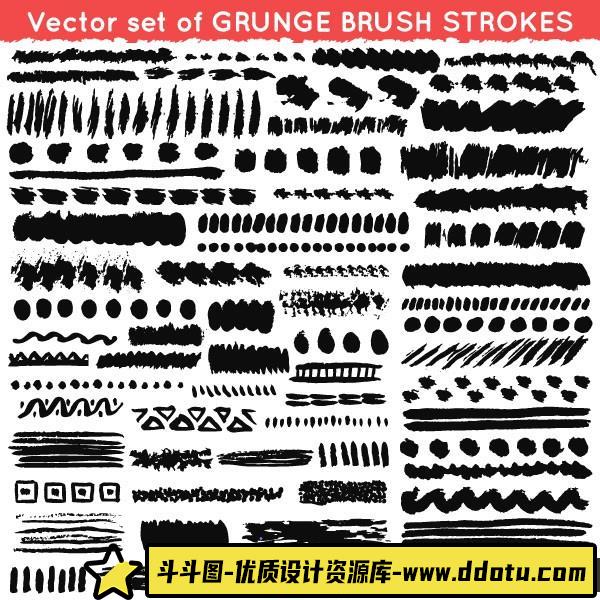 [笔刷打包下载][插件发布]百款毛笔笔触笔刷矢量素材