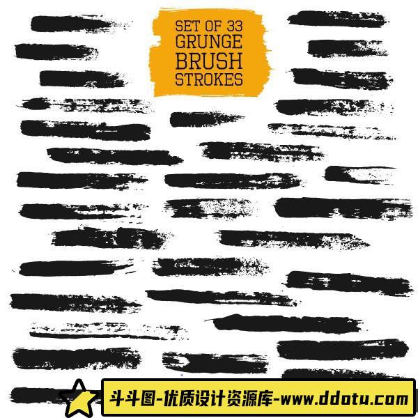 [笔刷打包下载][插件发布]百款毛笔笔触笔刷矢量素材