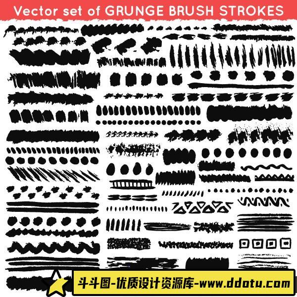 [笔刷打包下载][插件发布]百款毛笔笔触笔刷矢量素材