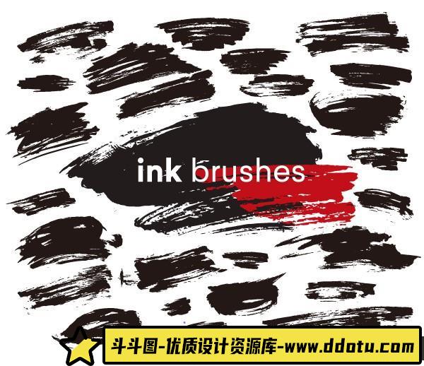 [笔刷打包下载][插件发布]百款毛笔笔触笔刷矢量素材