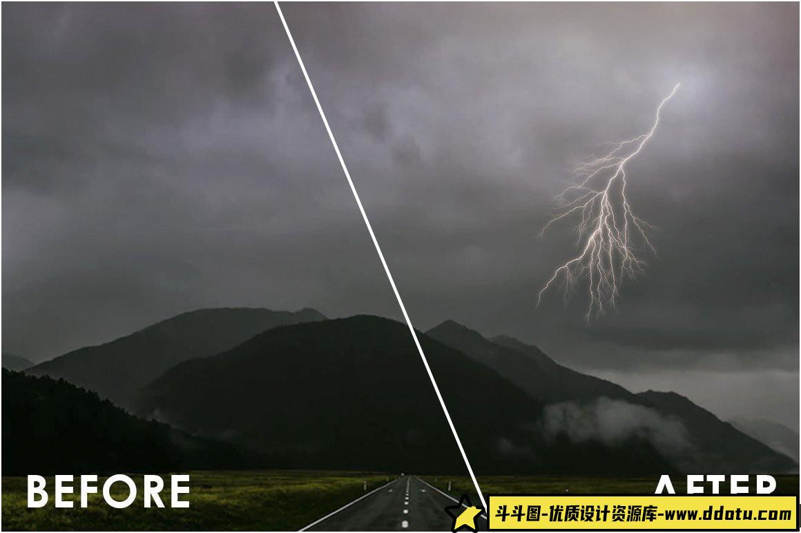 [自然风景笔刷][插件发布]150个天气笔刷,闪电,雷雨,风雪笔刷大合集