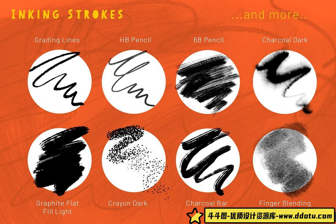 [CG绘画笔刷][插件发布]大师水彩铅笔绘画PS笔刷画笔合集Master Collection Photoshop笔刷