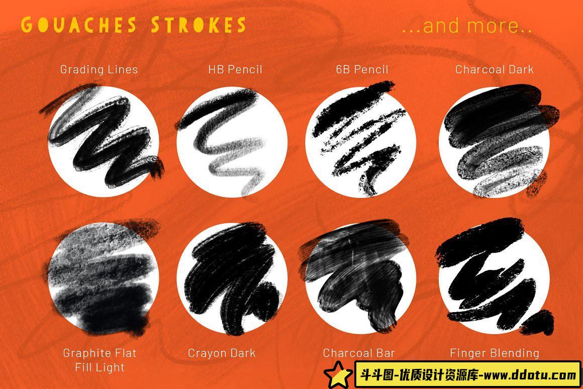 [CG绘画笔刷][插件发布]大师水彩铅笔绘画PS笔刷画笔合集Master Collection Photoshop笔刷