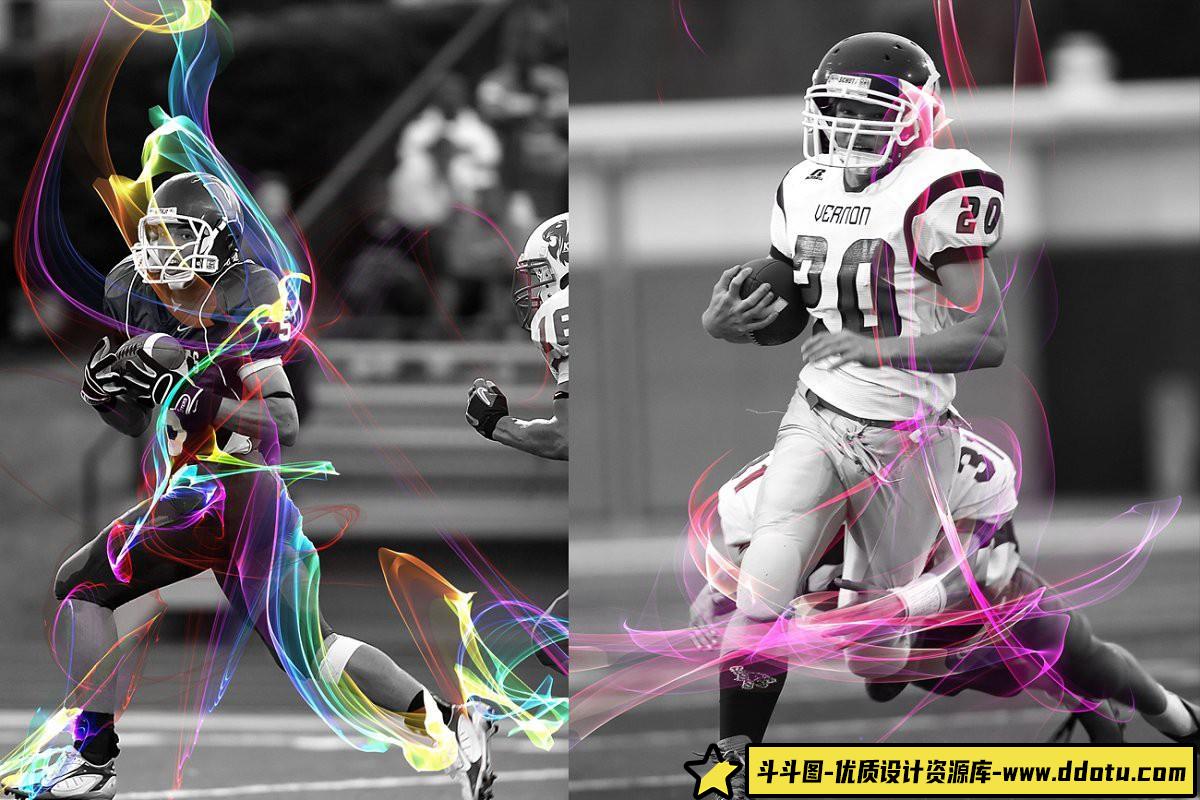 [火焰烟雾笔刷][插件发布]100抽象运动烟雾笔刷和PNG图形捆绑包