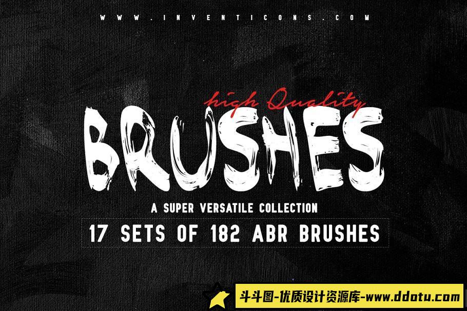 [水墨水彩笔刷][插件发布]182个手工水墨涂鸦概念绘画PS画笔 182 Hand Made Brushes