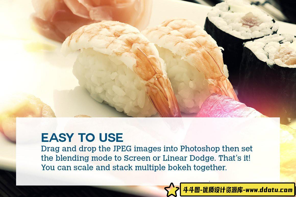 [炫光光效笔刷][插件发布]Boke-Aji-80个大散景漏光光斑笔刷及高清叠加合成背景素材