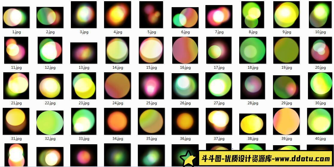 [炫光光效笔刷][插件发布]Boke-Aji-80个大散景漏光光斑笔刷及高清叠加合成背景素材