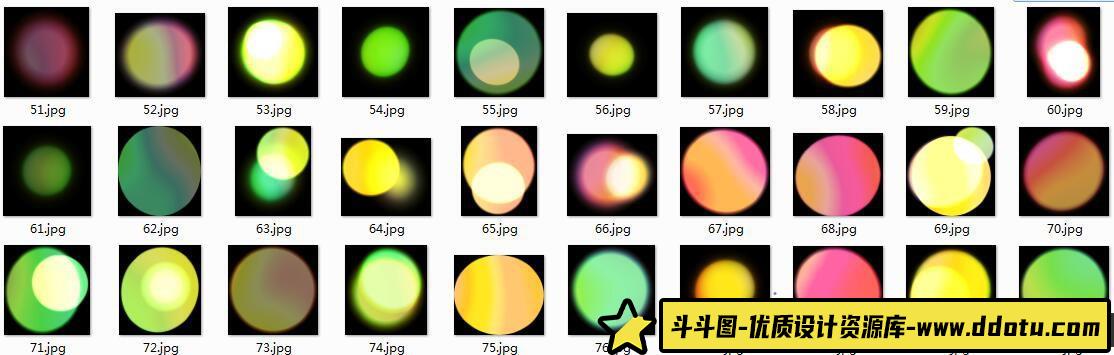 [炫光光效笔刷][插件发布]Boke-Aji-80个大散景漏光光斑笔刷及高清叠加合成背景素材