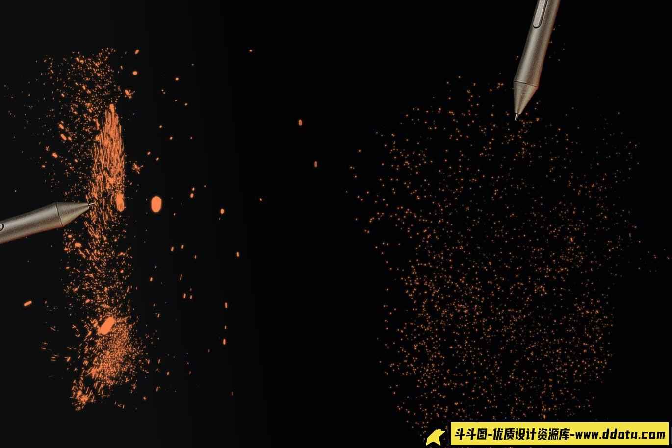 [火焰烟雾笔刷][插件发布]火光火花喷溅特效PS笔刷