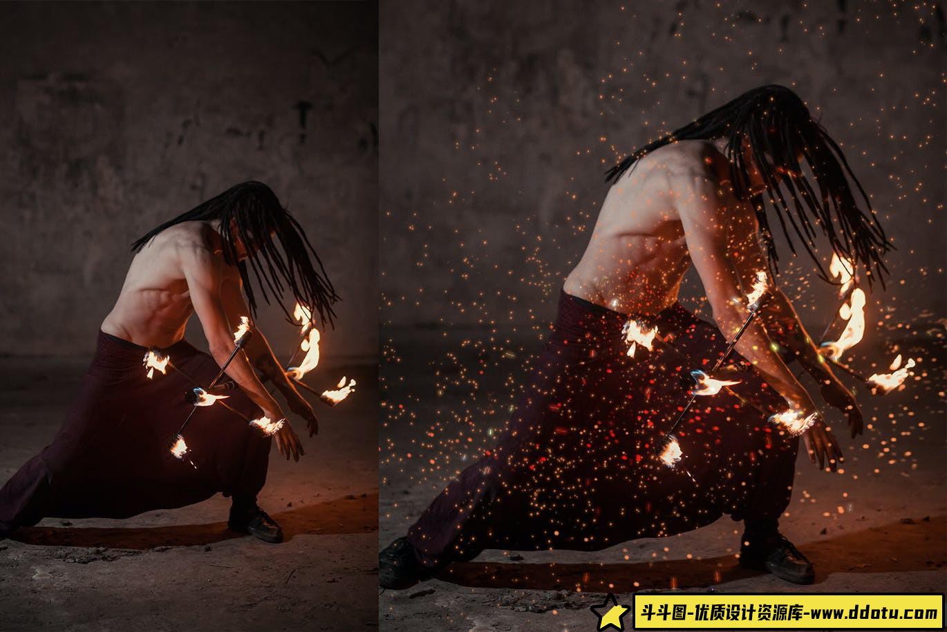 [火焰烟雾笔刷][插件发布]火光火花喷溅特效PS笔刷