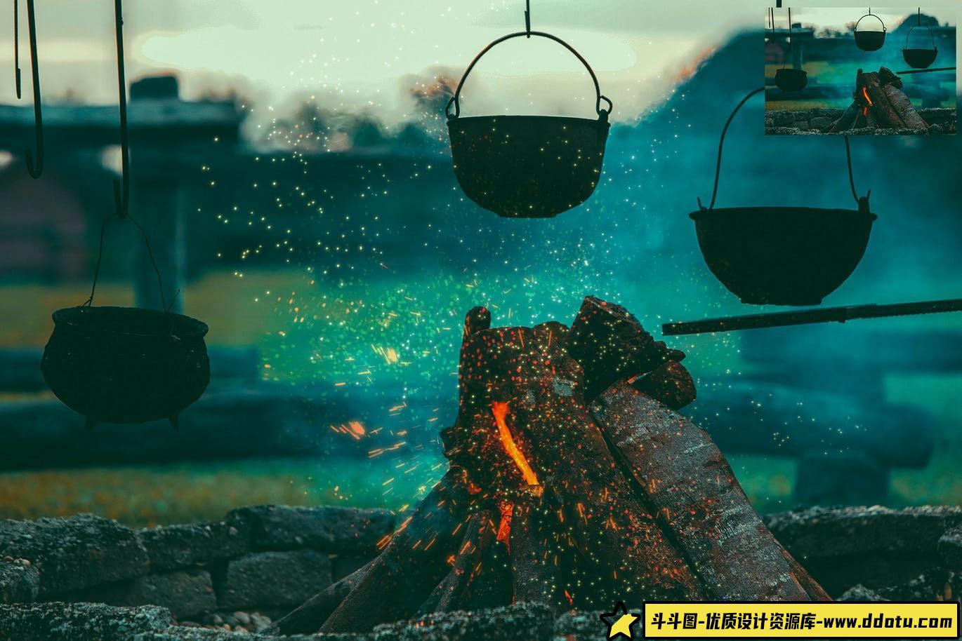 [火焰烟雾笔刷][插件发布]火光火花喷溅特效PS笔刷